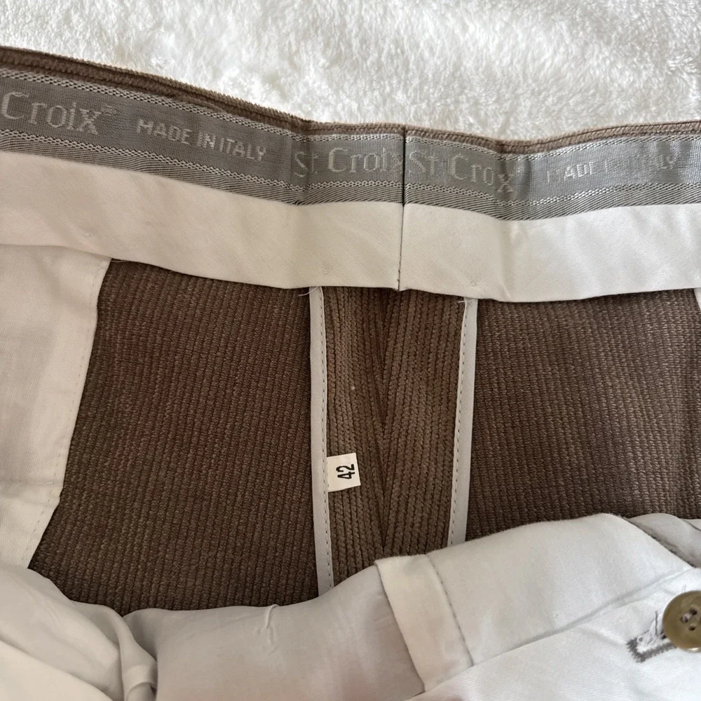 ST CROIX Wool‎ Blend Corduroy Trousers Made In Italy Size 42 Waist